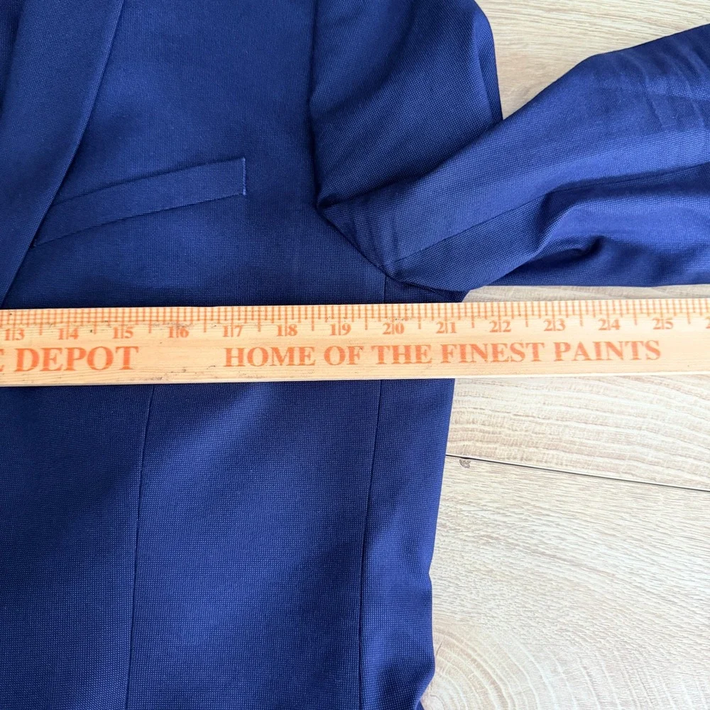 Express Extra Slim Suit Mens 44R Actual Pants 36Wx34L Blue Stretch Flat Front